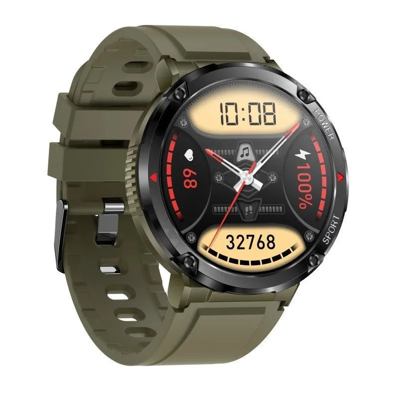 T30 Smart Watch with black silicone strap showing time and heart rate on its IPS screen.