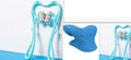 Swan-shaped six-wheel manual neck massager in blue with natural crystal jade scraping board