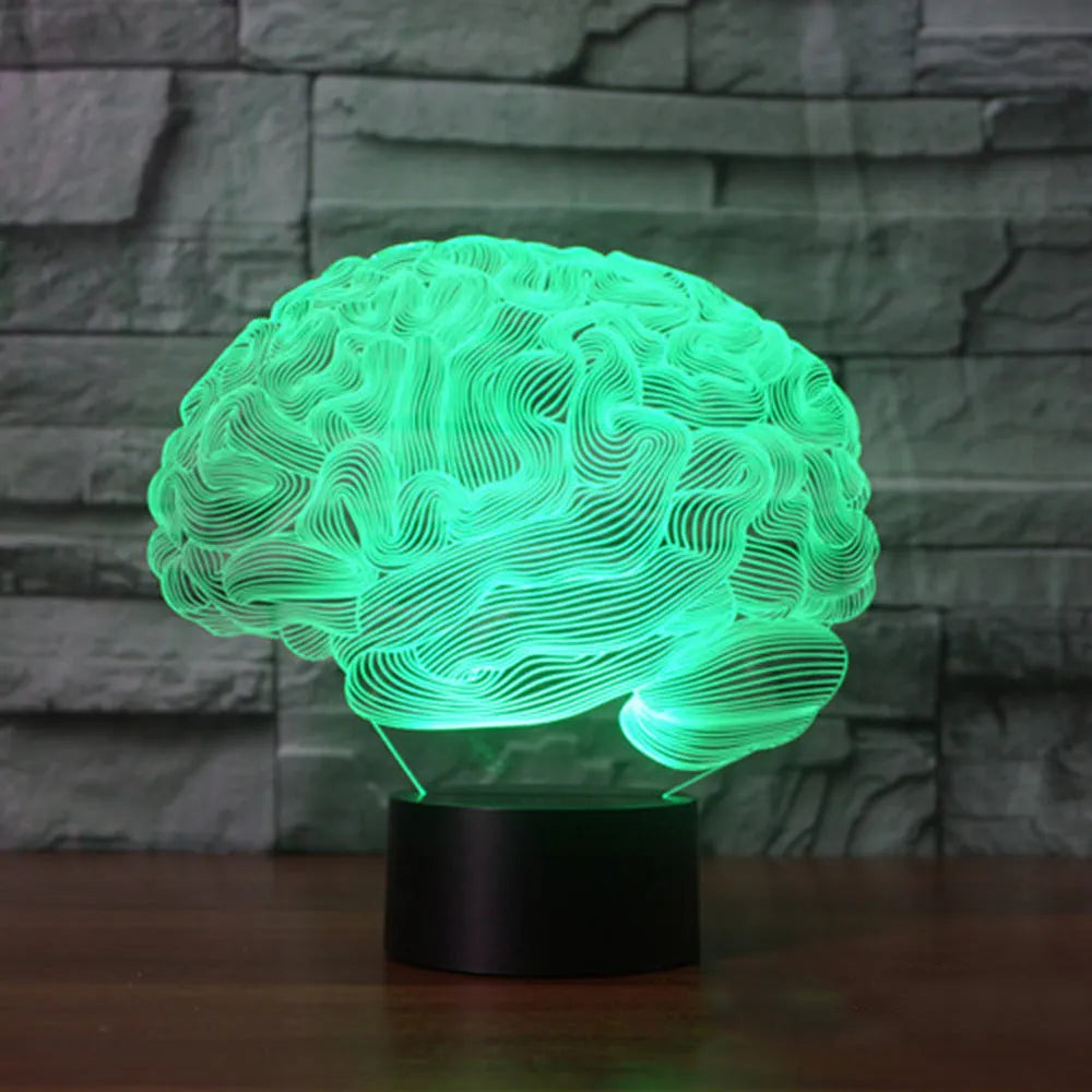3D illusion LED desk lamp with acrylic plate on ABS base, showing remote control for colour change