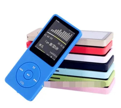 Compact black MP4 player with 1.8 inch colour screen showing media playback interface