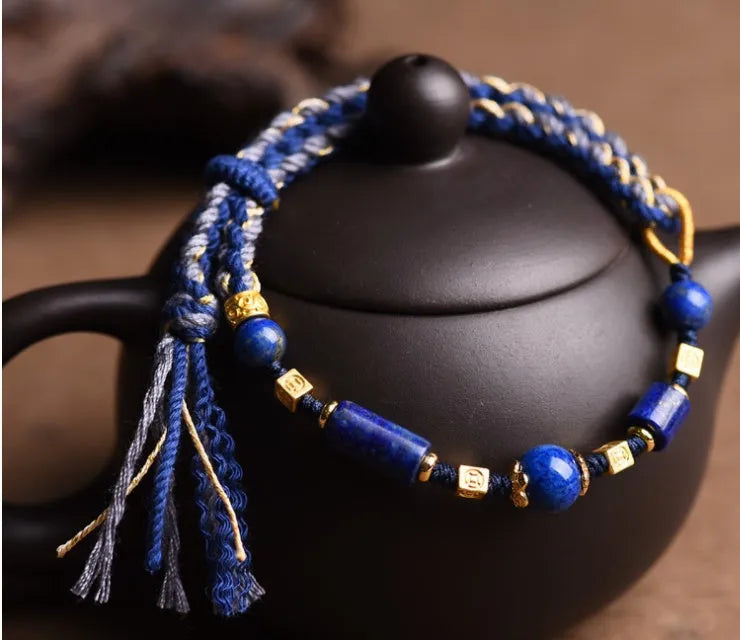 Hand-woven ethnic watch band made from flexible wire in Hongfei Ebony colour