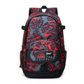 Classic blue nylon backpack with large main compartment shown on a plain background.