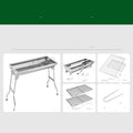 Stainless steel portable folding barbecue oven shown in natural metal colour.