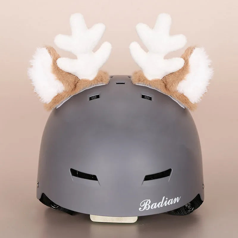 Cartoon plush fabric motorcycle helmet cover decorative accessory