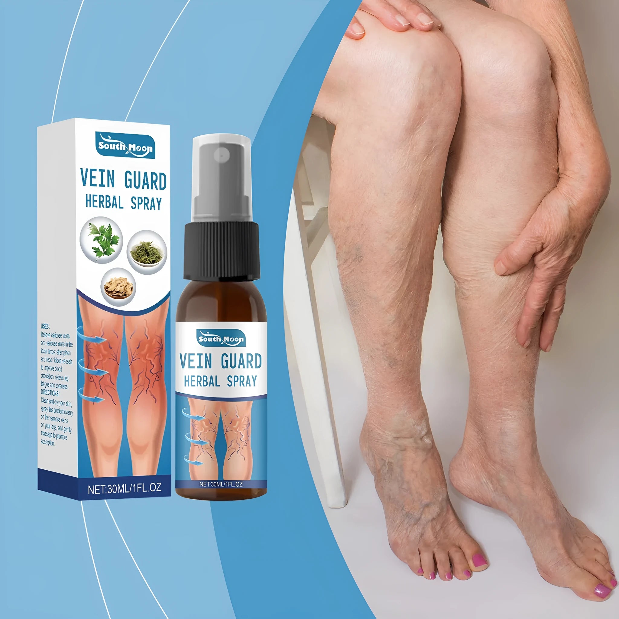 30ml bottle of Herbal Body Care Spray Gentle with spray nozzle