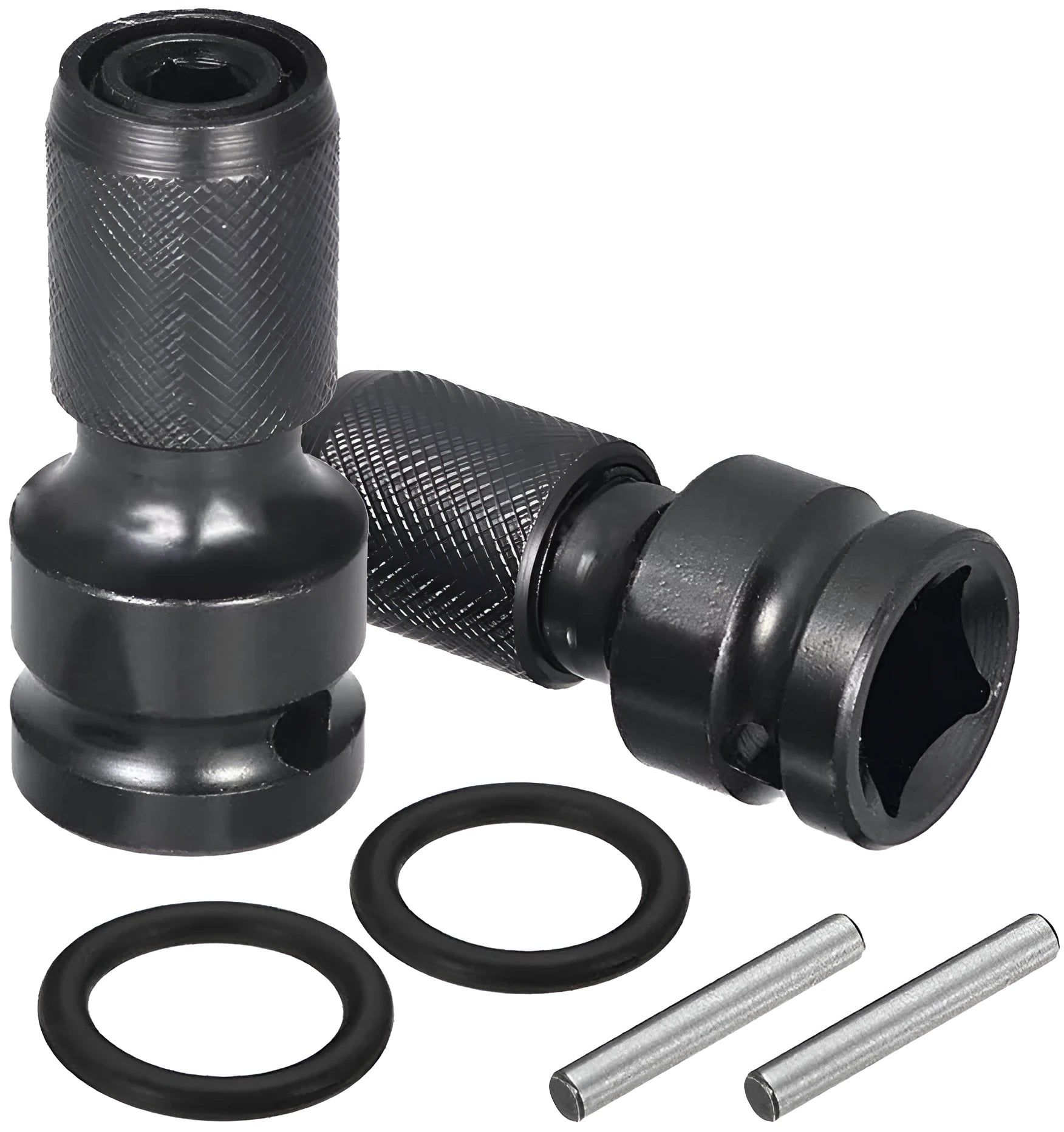 No. 45 steel telescopic bit holder with hexagonal handle for converting 1/2-inch to 1/4-inch drive sizes.