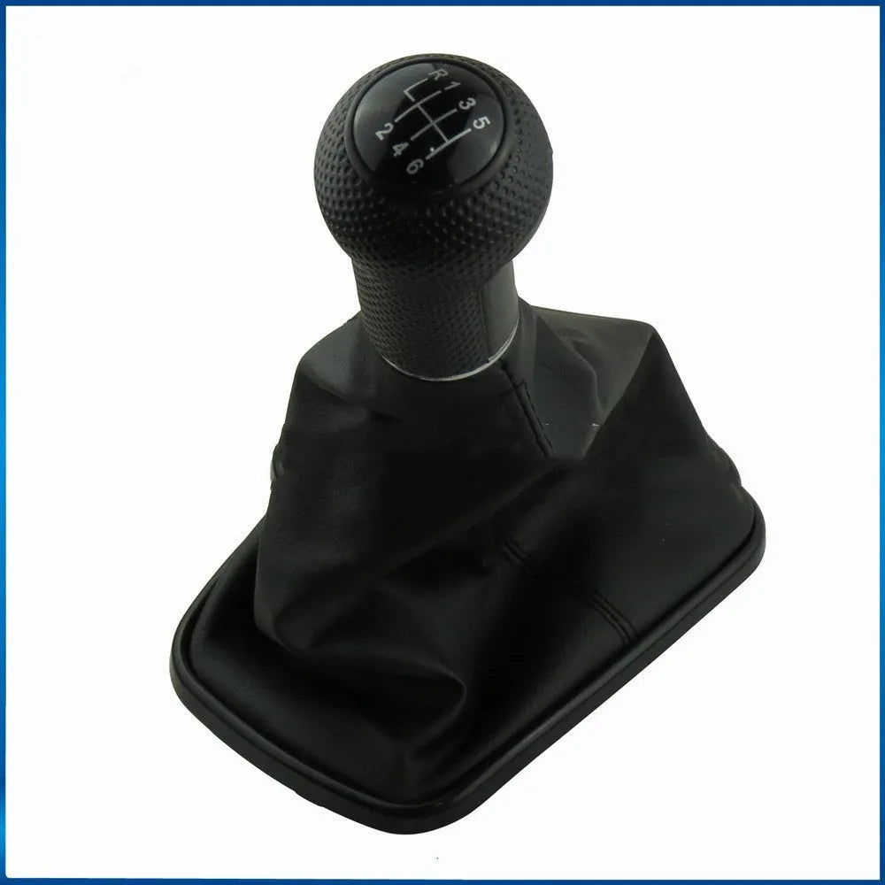 Silver and black 6-speed manual gear shift knob for Volkswagen Mk4 models