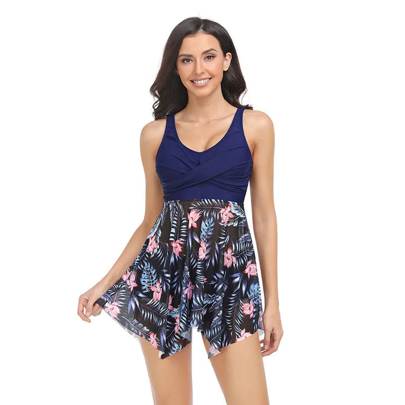 Women's one-piece swimsuit with tulle skirt in nylon fabric available in multiple colours and sizes
