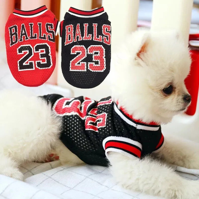 Black and red polyester dog sweatshirt vest for pets available in sizes S to XXL