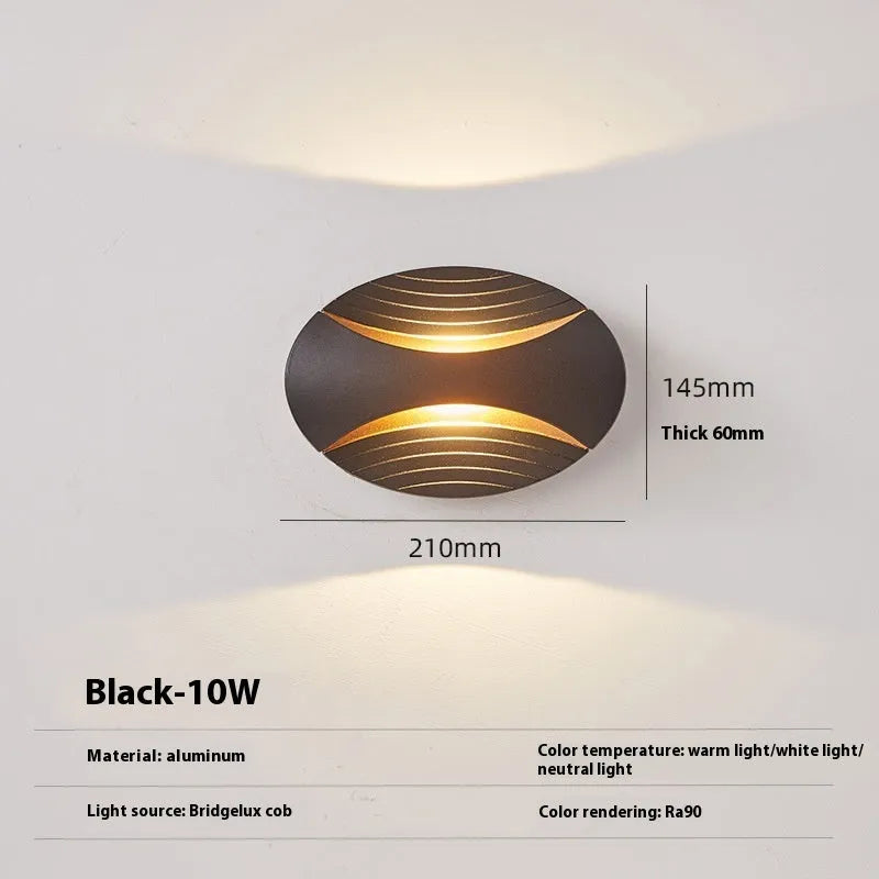 Modern aluminium wall-mounted bedside lamp with IP65 waterproof rating