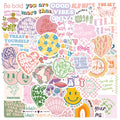 Danish pink motivational statement stickers with graffiti and cartoon patterns