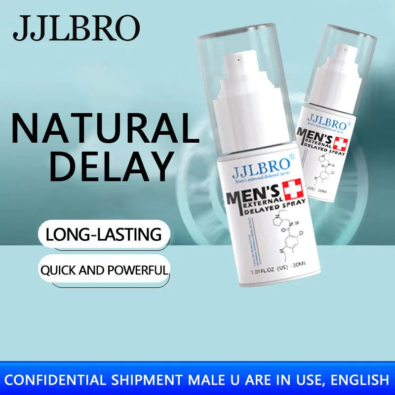 JJLBRO white 30ml delay spray bottle with plant extract formulation for sexual time control