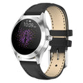Women's fashion smartwatch with heart rate monitor on wrist in black colour option