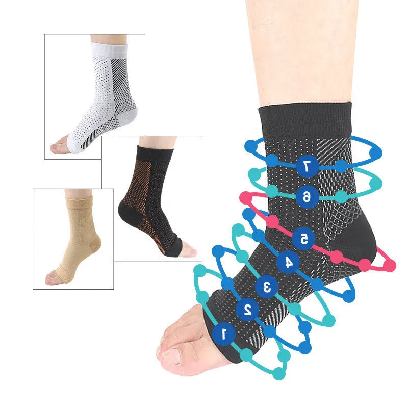 Short tube sports compression socks in black, white, skin colour, and copper for basketball.