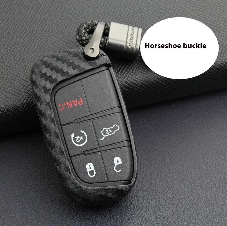 Silicone protective case for a Dodge, Chrysler, or Fiat car key remote.