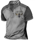 Men's 3D digitally printed golf polo shirt in bird eye polyester fabric with loose fit design