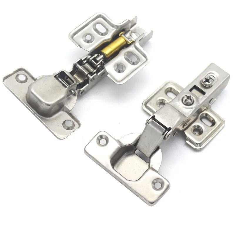 761 nickel-plated cold rolled steel hydraulic damping hinge for cabinets, shown in straight, middle, and large bend types.