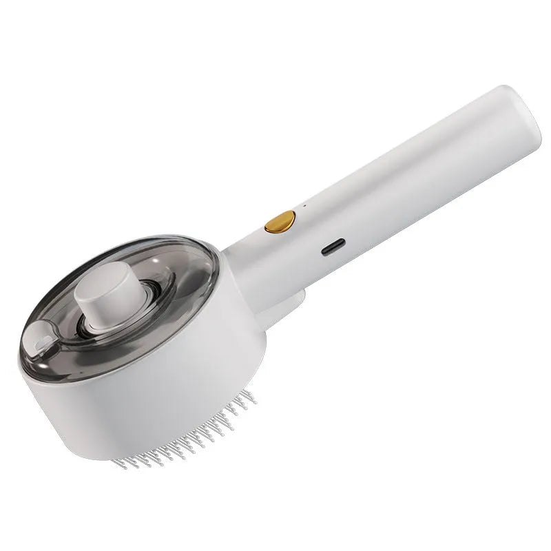 Ceramic white pet grooming brush with steam mist function and UV light for dogs and cats