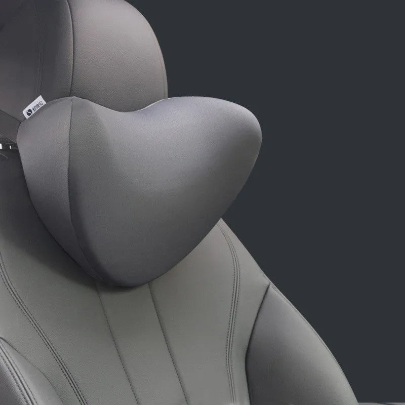Car headrest neck pillow with silky nylon cover and memory cotton core, 29x21x15cm