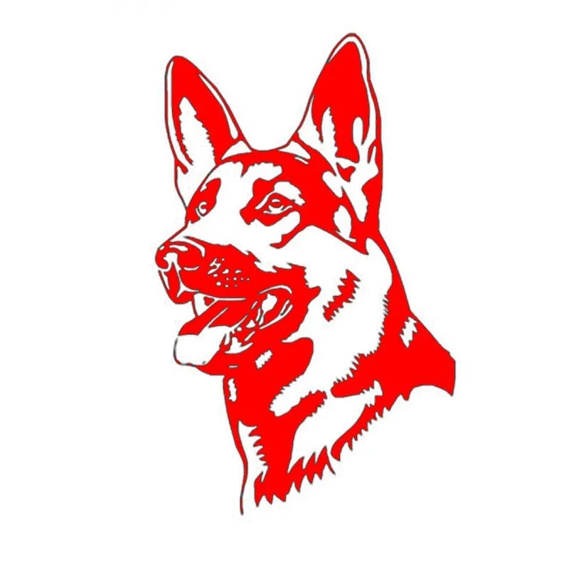 Reflective Alsace Shepherd dog bumper sticker with 13x8 cm dimensions