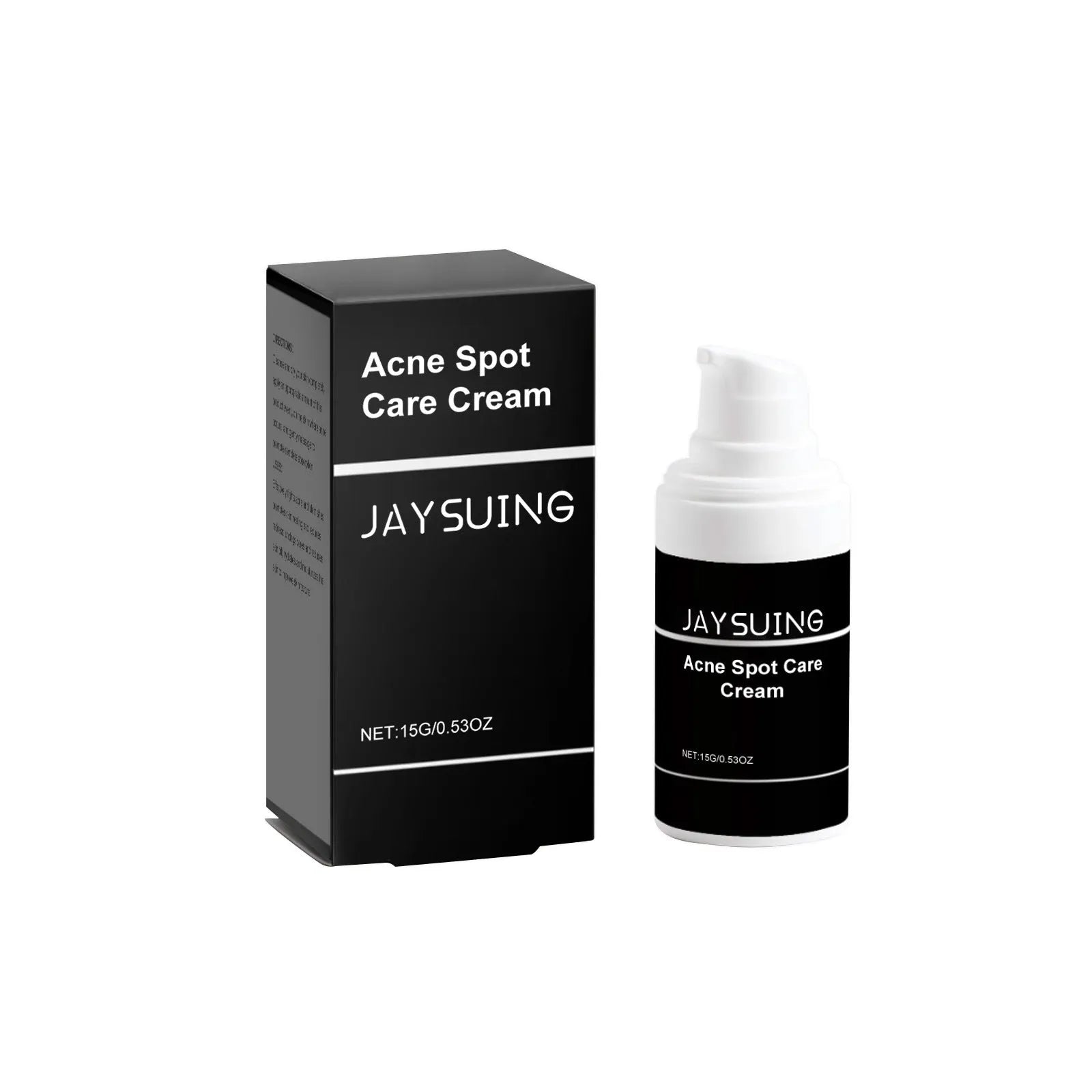 15g tube of acne cream with mint leaf, tea tree oil, and aloe leaf ingredients