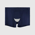 Men's solid colour ice silk nylon boyshorts in mid-waist sports design