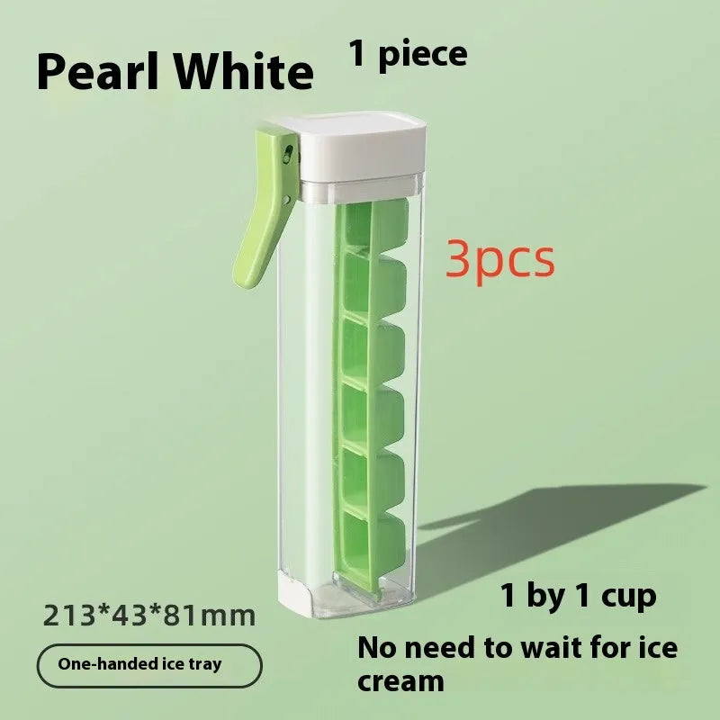 Food-grade plastic ice tray with one-touch release mechanism in blue or white colour