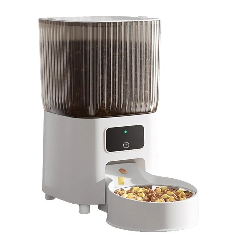 5L automatic pet feeder with stainless steel bowl, WiFi app control and timing quantitative feeding for cats