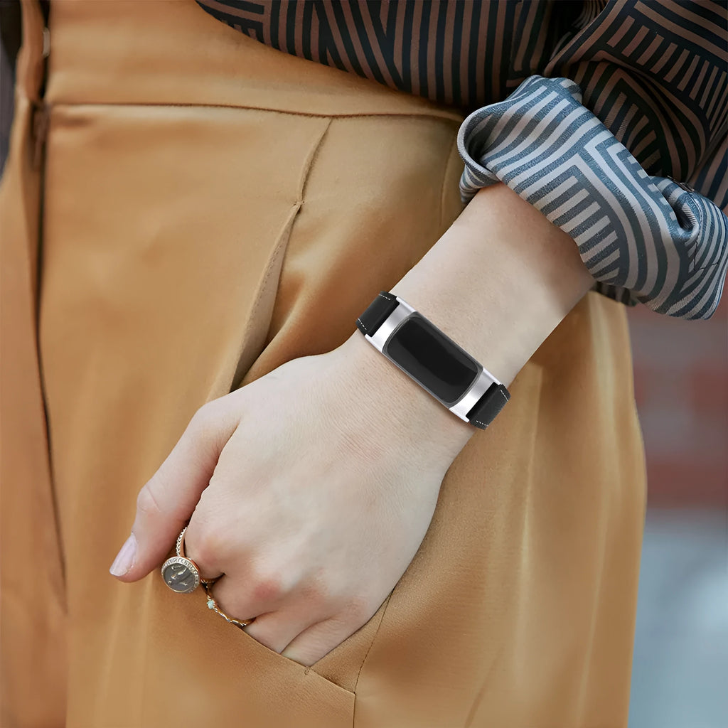 Genuine leather smart watch strap for Fitbit Charge 5 and Charge 6 in various colours