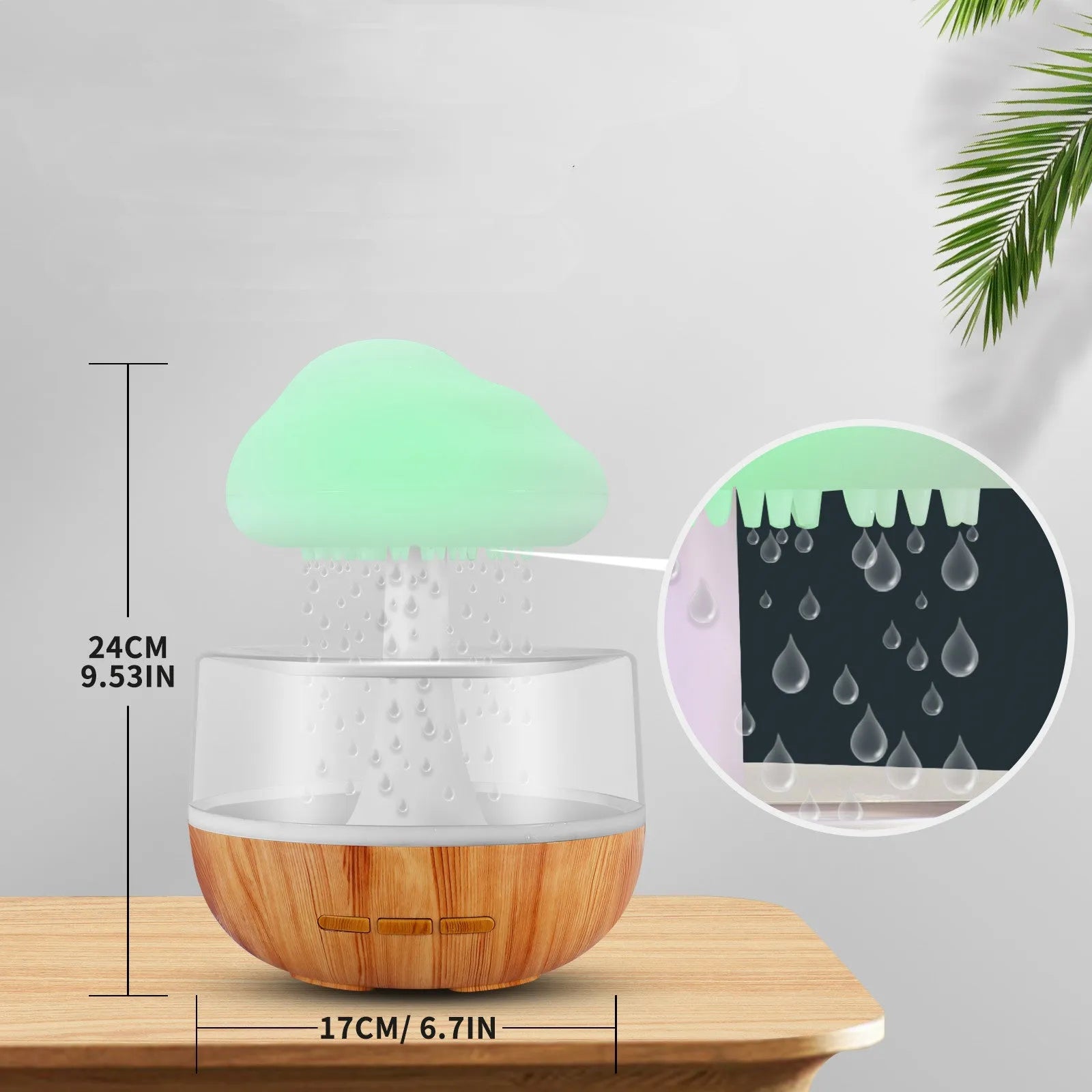 White cloud-shaped humidifier with LED night light and USB cable