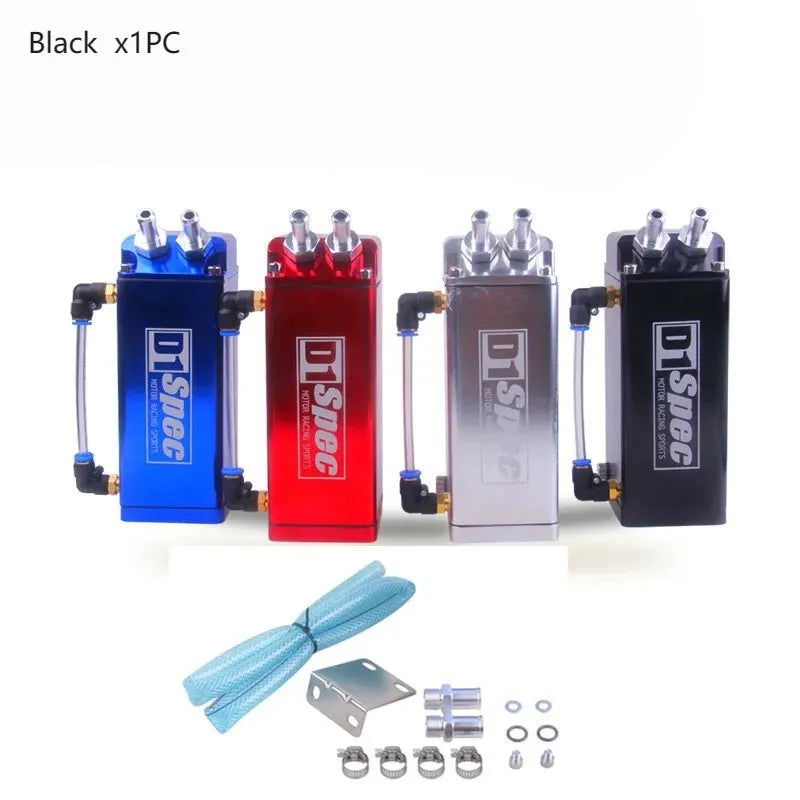 D1 double hole car engine oil catch tank in red, blue, black, or silver colour