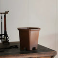Hexagonal ceramic orchid bonsai pot with antique purple sand craft, classical planter for desktop or floor