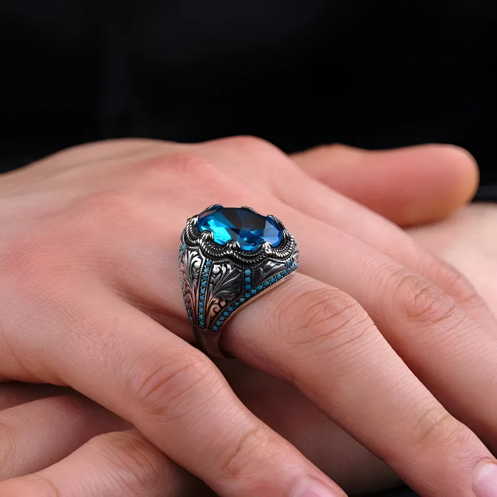 Geometric antique silver couple ring with European style design on alloy band