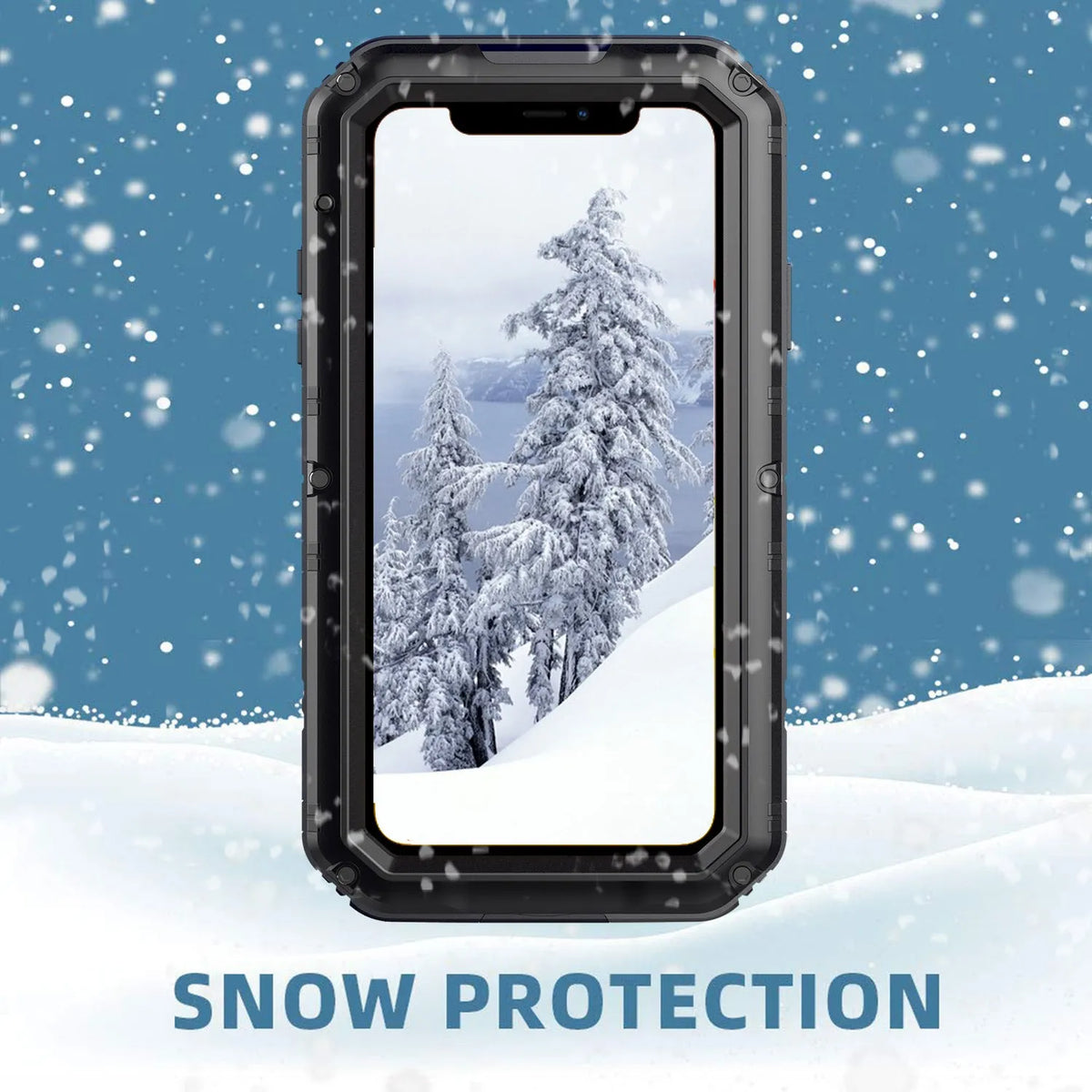 Waterproof metal diving phone case for iPhone 14 Pro Max in black, red, yellow colours