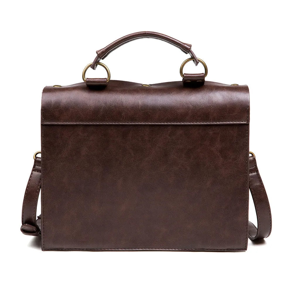 Bronze steampunk industrial retro shoulder bag with metal accents and pillow shape
