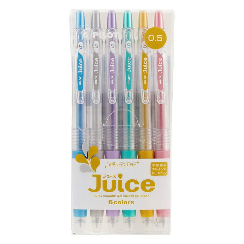 Official Direct Juice Baiguole gel pen in tender colours with 0.5mm tip showing pink green and pastel shade options