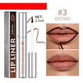 Matte finish pointed toe lip liner pencil shown in four colour shades