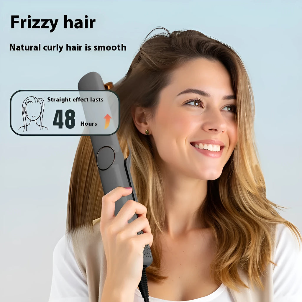 Grey cold air shaping hair straightener with temperature control and high-speed blowing splint, EU plug, 1365W