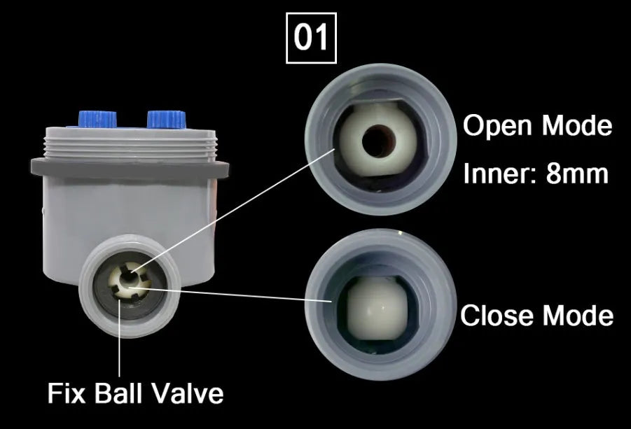 Automatic watering timer device with ball valve for garden faucet connection