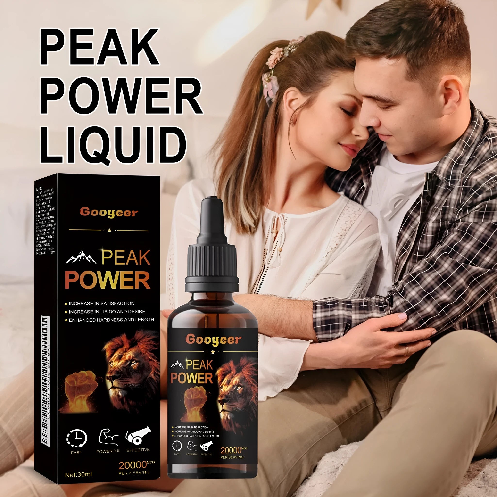 Googeer Peak Power 30ml liquid energy supplement bottle for adult fitness and body care enhancement
