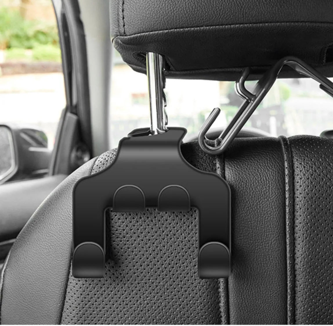 Car multifunction mobile phone holder hook in ABS plastic, 2-piece set for dashboard mounting