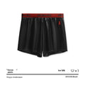 Men's solid colour polyester boxer briefs on a mid waist, shown in multiple colour options.