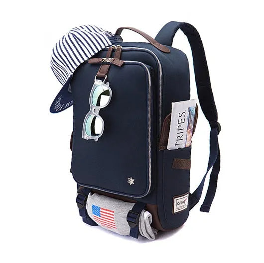 Modern Oxford cloth men's backpack in Army Green colour, showing its large capacity and structured design