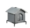 Gray waterproof cloth cat nest with upgraded hanging bracket for outdoor winter use, available in multiple sizes