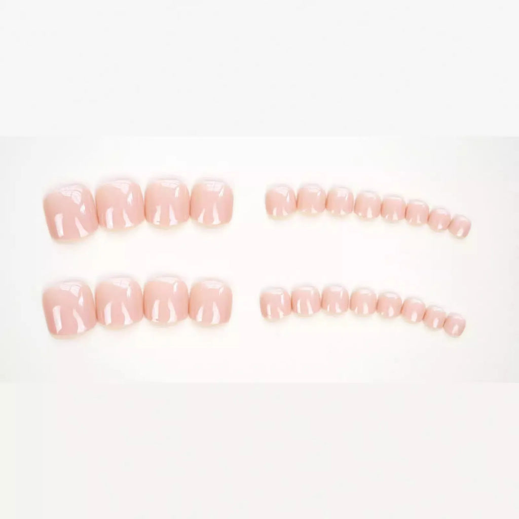 Finished artificial toenail stickers with skin colour J-52 tone and adhesive glue for costume applications