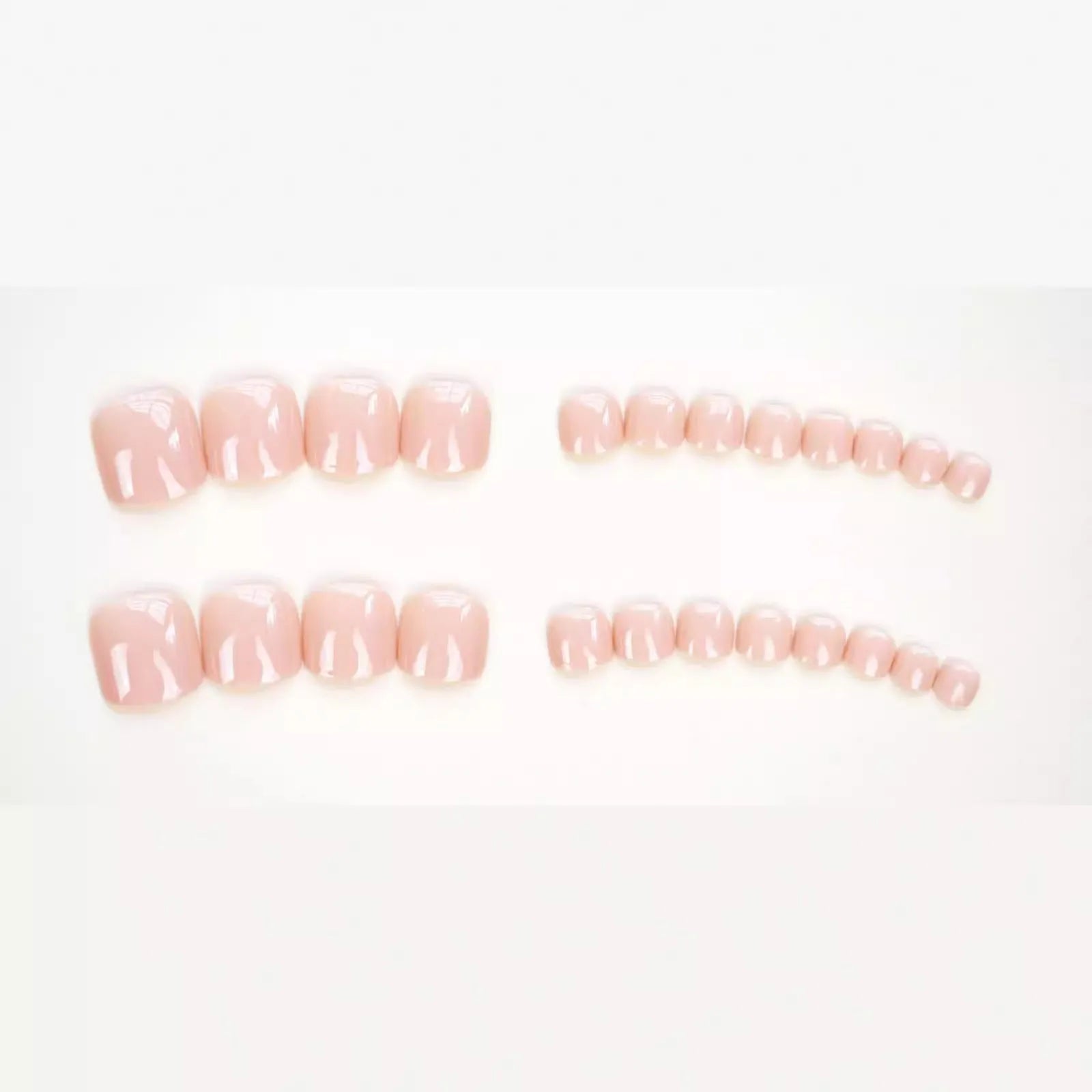 Finished artificial toenail stickers with skin colour J-52 tone and adhesive glue for costume applications