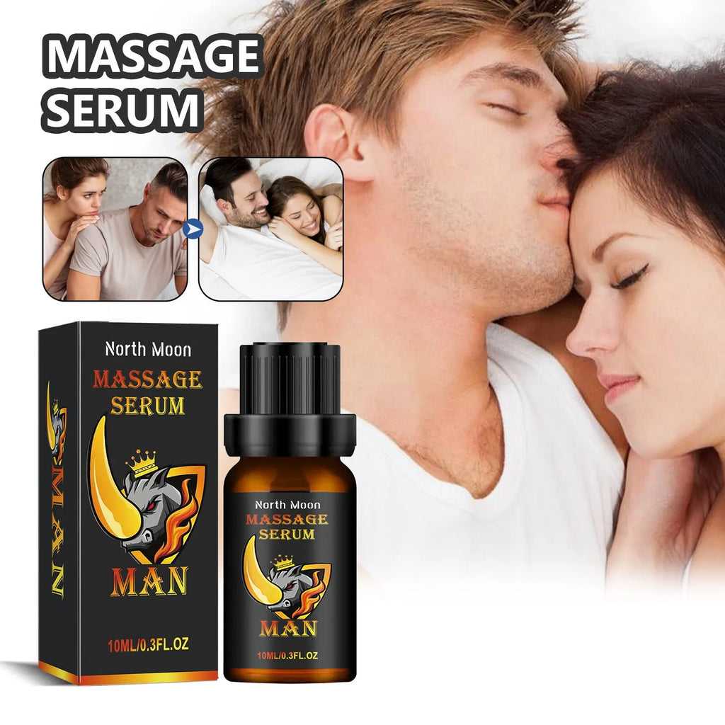 10ml bottle of men's body care essential oil with ginger for massage.