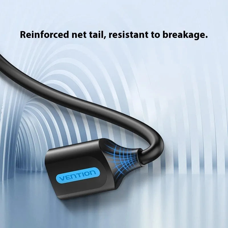 Black USB A Male to AM extension cable with straight head connectors showing length measurement