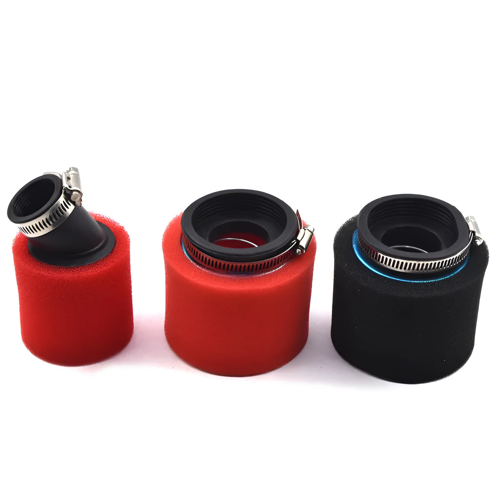 Double-layer sponge air filter for off-road motorcycles, straight mouth, 35mm-45mm inner diameter, red and black options