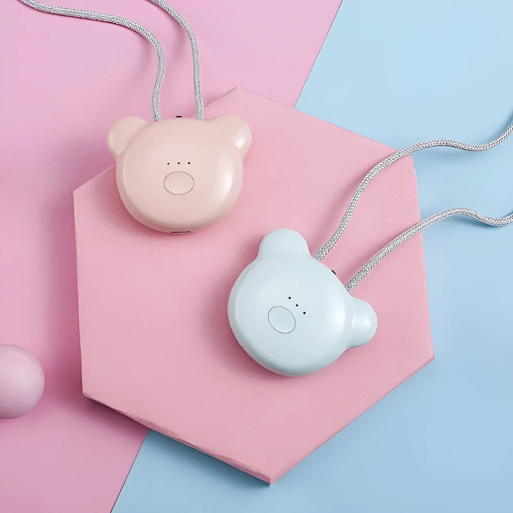 USB mini portable air purifier necklace in multiple colours with charging cable